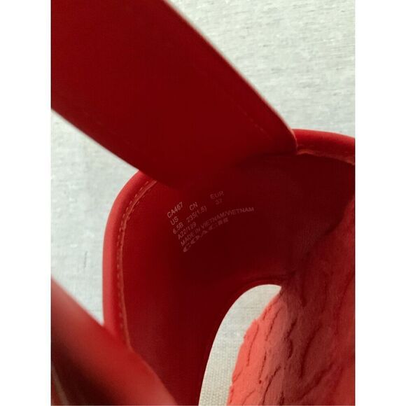 Coach Red Orange Noelle Sandal In Signature Terry Cloth size 6.5 - Picture 6 of 6